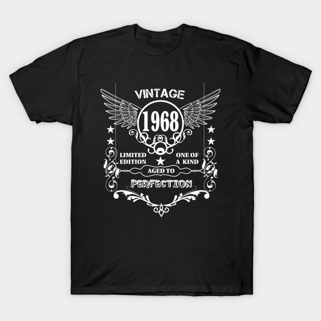 Vintage 1968 Aged To Perfection T-Shirt by Diannas